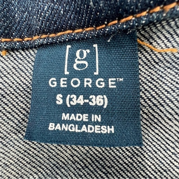 George Button Front Denim Jean Jacket Size Small 34-36 Men’s - Picture 2 of 5